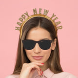 Maxbell New Year Headband Party Hair Hoop Glitter Letter Hairband for Xmas Costume HAPPY NEW YEAR