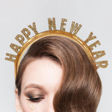 Maxbell New Year Headband Party Hair Hoop Glitter Letter Hairband for Xmas Costume HAPPY NEW YEAR
