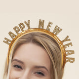Maxbell New Year Headband Party Hair Hoop Glitter Letter Hairband for Xmas Costume HAPPY NEW YEAR