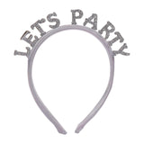 Maxbell New Year Headband Party Hair Hoop Glitter Letter Hairband for Xmas Costume LET PARTY