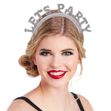 Maxbell New Year Headband Party Hair Hoop Glitter Letter Hairband for Xmas Costume LET PARTY