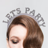 Maxbell New Year Headband Party Hair Hoop Glitter Letter Hairband for Xmas Costume LET PARTY