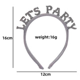 Maxbell New Year Headband Party Hair Hoop Glitter Letter Hairband for Xmas Costume LET PARTY