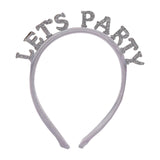 Maxbell New Year Headband Party Hair Hoop Glitter Letter Hairband for Xmas Costume LET PARTY