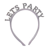 Maxbell New Year Headband Party Hair Hoop Glitter Letter Hairband for Xmas Costume LET PARTY
