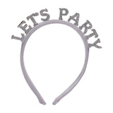 Maxbell New Year Headband Party Hair Hoop Glitter Letter Hairband for Xmas Costume LET PARTY