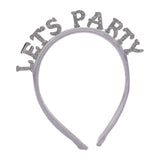 Maxbell New Year Headband Party Hair Hoop Glitter Letter Hairband for Xmas Costume LET PARTY