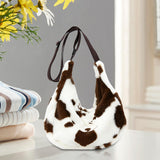 Maxbell Plush Women Shoulder Bag Fashion Pouch Ladies Handbag Casual Tote Brown