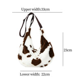 Maxbell Plush Women Shoulder Bag Fashion Pouch Ladies Handbag Casual Tote Brown