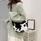 Maxbell Plush Women Shoulder Bag Fashion Pouch Ladies Handbag Casual Tote Black
