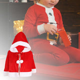 Maxbell Red Velvet Cape Dress up Outwear Christmas Costume Cloak for Adult Kids