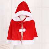 Maxbell Red Velvet Cape Dress up Outwear Christmas Costume Cloak for Adult Kids