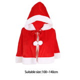 Maxbell Red Velvet Cape Dress up Outwear Christmas Costume Cloak for Adult Kids