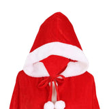 Maxbell Red Velvet Cape Dress up Outwear Christmas Costume Cloak for Adult Kids