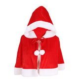 Maxbell Red Velvet Cape Dress up Outwear Christmas Costume Cloak for Adult Kids