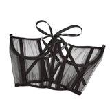 Maxbell Fashion Lace Corset Wide Waist Belt Mesh Adjustable Lace up Tied Dress Belts