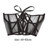 Maxbell Fashion Lace Corset Wide Waist Belt Mesh Adjustable Lace up Tied Dress Belts