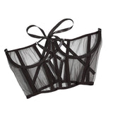 Maxbell Fashion Lace Corset Wide Waist Belt Mesh Adjustable Lace up Tied Dress Belts