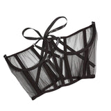 Maxbell Fashion Lace Corset Wide Waist Belt Mesh Adjustable Lace up Tied Dress Belts