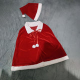 Maxbell Christmas Cloak Plush Balls Lace up Winter Cape for Holiday Xmas Supplies