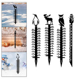 Maxbell Metal Snow Measuring Snow Measuring Ruler Outdoor Decoration Gift for Garden penguin