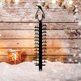 Maxbell Metal Snow Measuring Snow Measuring Ruler Outdoor Decoration Gift for Garden penguin