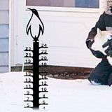 Maxbell Metal Snow Measuring Snow Measuring Ruler Outdoor Decoration Gift for Garden penguin