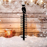 Maxbell Metal Snow Measuring Snow Measuring Ruler Outdoor Decoration Gift for Garden owl