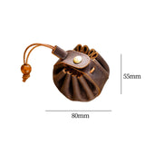 Maxbell Portable Drawstring Coin Purse with Button for Game Playing Holiday Present Coffee