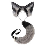 Maxbell Fox Ears and Tail Set Anime Cosplay Headwear for Role Play Holidays Dress up Gray