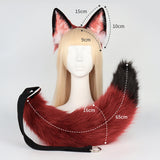 Maxbell Fox Ears and Tail Set Anime Cosplay Headwear for Role Play Holidays Dress up Gray