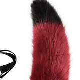 Maxbell Fox Ears and Tail Set Anime Cosplay Headwear for Role Play Holidays Dress up Red