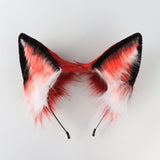 Maxbell Fox Ears and Tail Set Anime Cosplay Headwear for Role Play Holidays Dress up Red