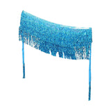 Maxbell Belly Dance Skirt Belt Sequined Tassel Costume for Performance Party Rave Blue