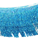 Maxbell Belly Dance Skirt Belt Sequined Tassel Costume for Performance Party Rave Blue