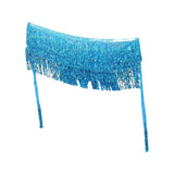 Maxbell Belly Dance Skirt Belt Sequined Tassel Costume for Performance Party Rave Blue