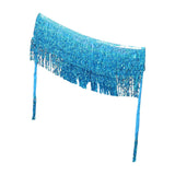 Maxbell Belly Dance Skirt Belt Sequined Tassel Costume for Performance Party Rave Blue