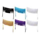 Maxbell Belly Dance Skirt Belt Sequined Tassel Costume for Performance Party Rave Black