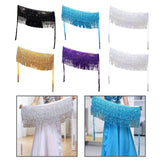 Maxbell Belly Dance Skirt Belt Sequined Tassel Costume for Performance Party Rave Black