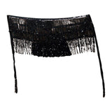 Maxbell Belly Dance Skirt Belt Sequined Tassel Costume for Performance Party Rave Black
