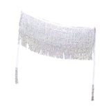 Maxbell Belly Dance Skirt Belt Sequined Tassel Costume for Performance Party Rave 3 Layers White