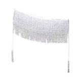 Maxbell Belly Dance Skirt Belt Sequined Tassel Costume for Performance Party Rave 3 Layers White