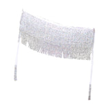 Maxbell Belly Dance Skirt Belt Sequined Tassel Costume for Performance Party Rave 3 Layers White