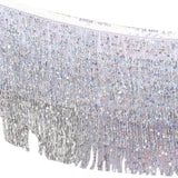 Maxbell Belly Dance Skirt Belt Sequined Tassel Costume for Performance Party Rave White
