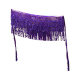 Maxbell Belly Dance Skirt Belt Sequined Tassel Costume for Performance Party Rave Purple
