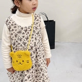 Maxbell Plush Shoulder Bag fashion Zipper Closure Furry Girls for kids Yellow