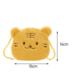 Maxbell Plush Shoulder Bag fashion Zipper Closure Furry Girls for kids Yellow