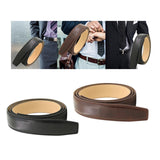 Maxbell PU Leather Men Belt Strap Waist Band for Clothing Automatic Buckle Pants Black