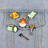 Maxbell 6Pcs Cute Brooch Pins Set Charm Outdoor Theme for Backpack Shirt Decorative