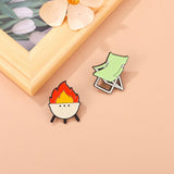 Maxbell 6Pcs Cute Brooch Pins Set Charm Outdoor Theme for Backpack Shirt Decorative